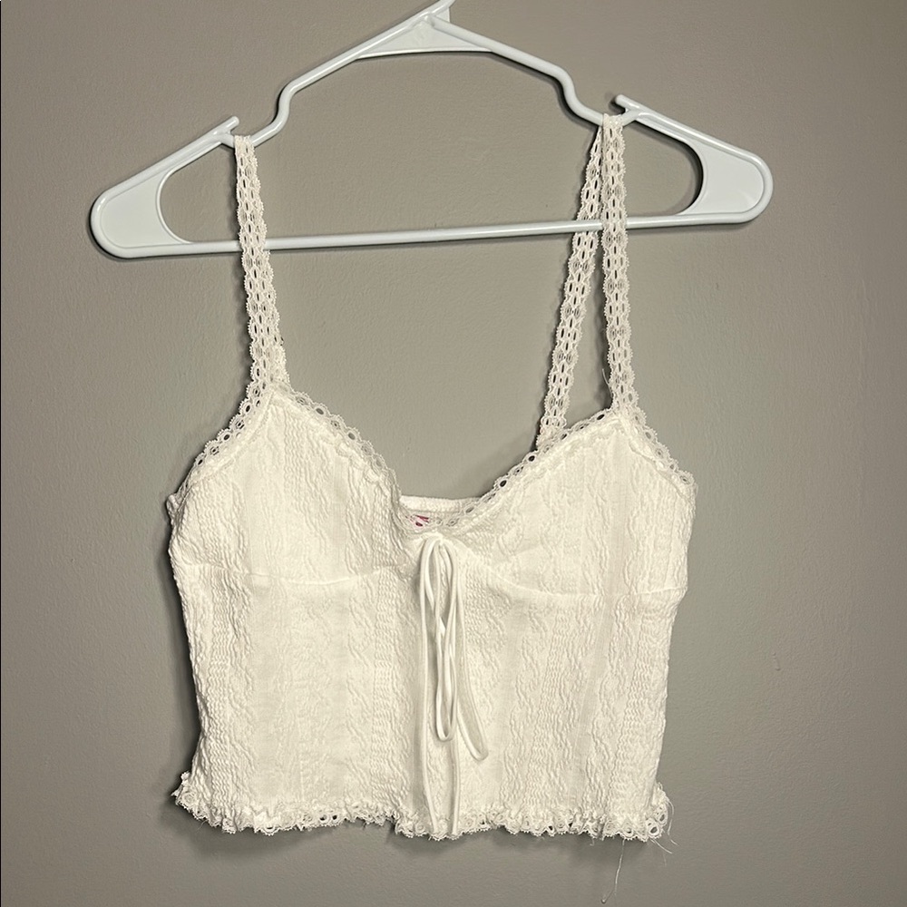 Edikted Lacey Knit Tank Top - White - Picture 2 of 4